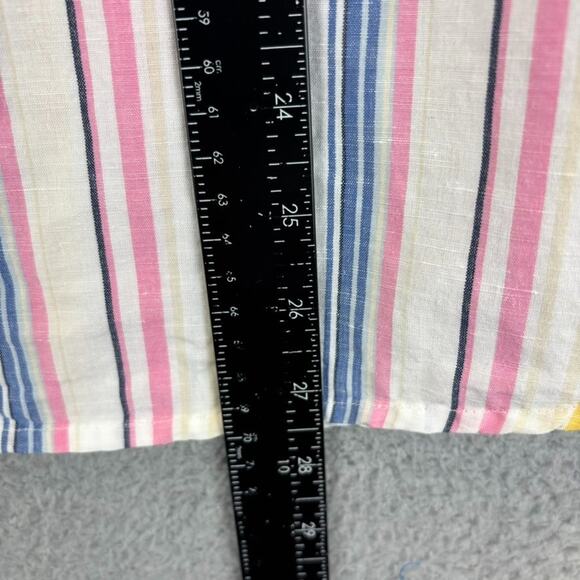 Ralph Lauren Linen Top 2X Lagenlook Beachy Preppy Natural Stripe Boxy Roomy LRL - Picture 9 of 13